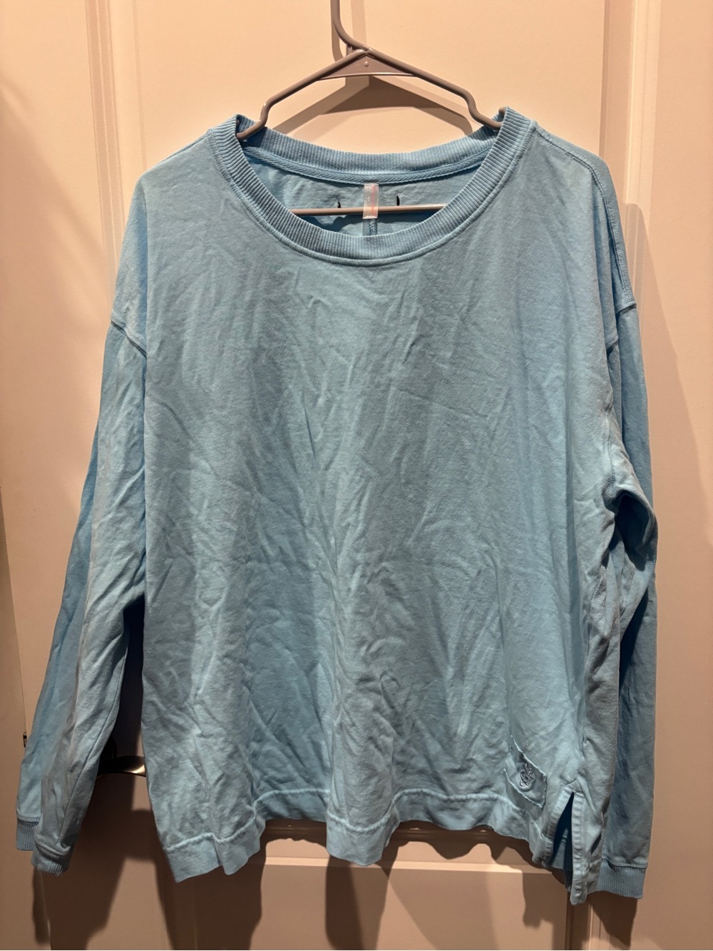FP Movement by Free People Light Blue Long-Sleeve Crewneck Top